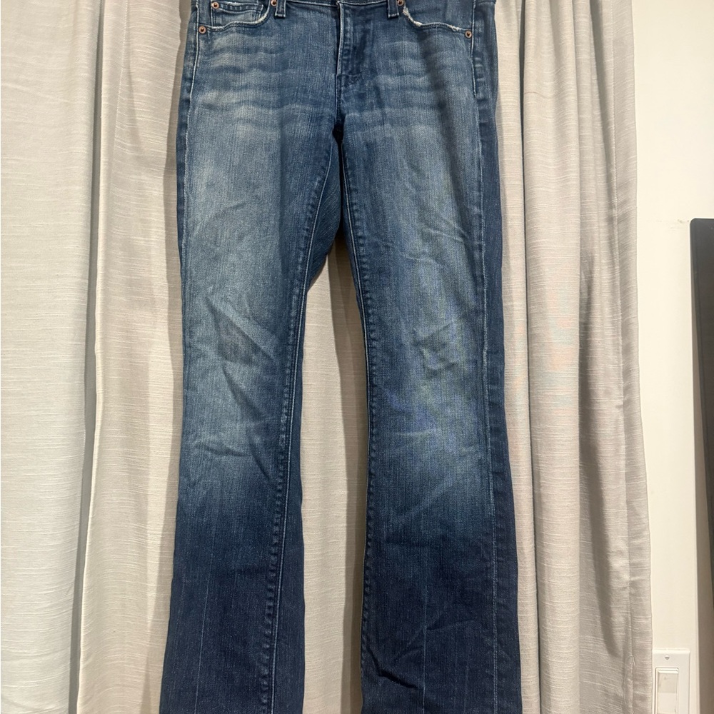 7 For All Mankind Dark Blue Boot Cut Jeans